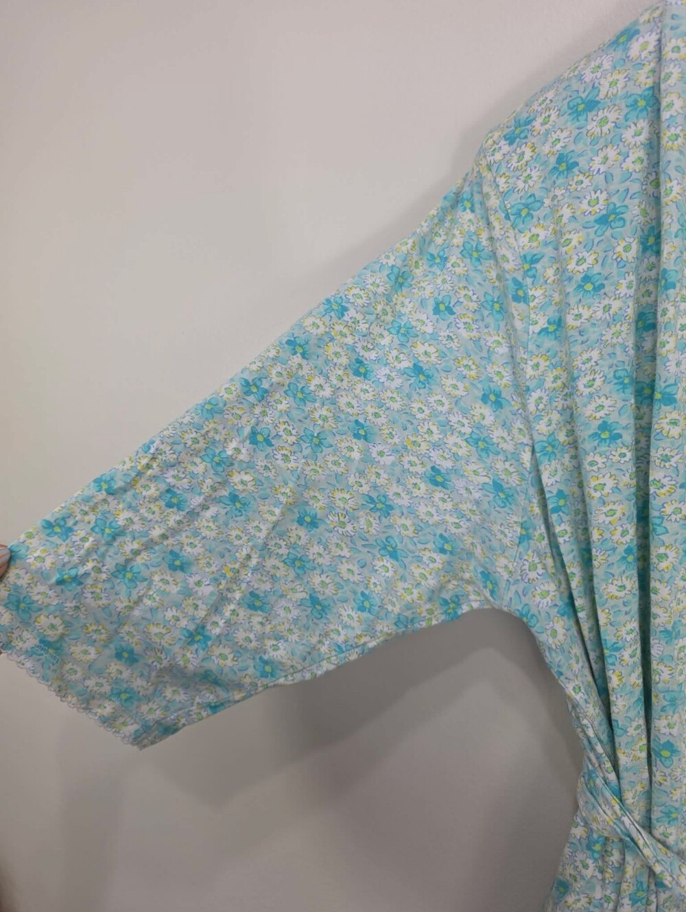 Breakfast In Bed Light Blue Floral Robe - Women's Soft Kimono Robe - Picture 7 of 9